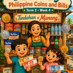 Grade 1 Math | Money | Philippine Coins and Bills | ILAW Lesson Plan | Sari-Sari Store Theme | MATATAG Aligned | Term 2 Week 4 | With Workbook and Assessment | Printable PDF