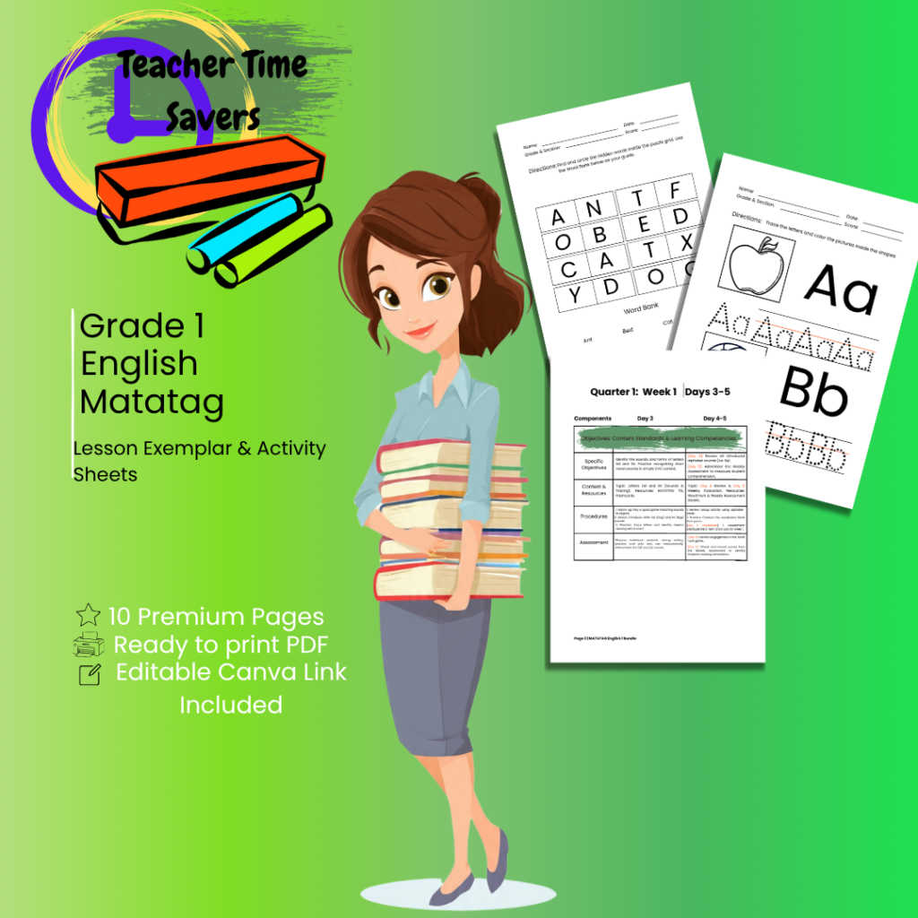 Grade 1 English MATATAG Lesson Exemplar & Activity Sheets – Quarter 1 ...