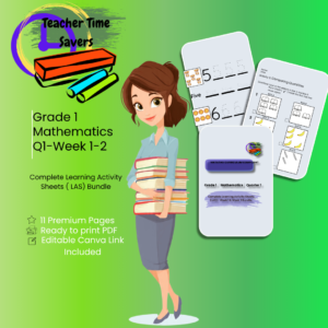 Grade 1 Math MATATAG LAS Bundle-Quarter 1 Week 1 & 2 ( Learning Activity Sheets) with Editable Canva Link