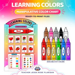 LEARNING COLORS - MANIPULATIVE COLOR CHART - KINDERGARTEN