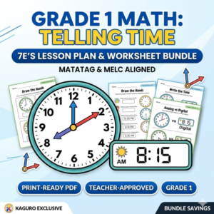 Grade 1 Math 7E’s Lesson Plan & Worksheet: Telling Time (MATATAG & MELC Aligned