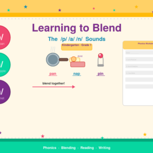 Learning to Blend: The /p/, /a/, /n/ Sounds – Phonics Worksheet
