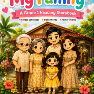 Grade 1 Printable Storybook – My Family | Reading Comprehension, Vocabulary & Coloring Activity | Printable PDF