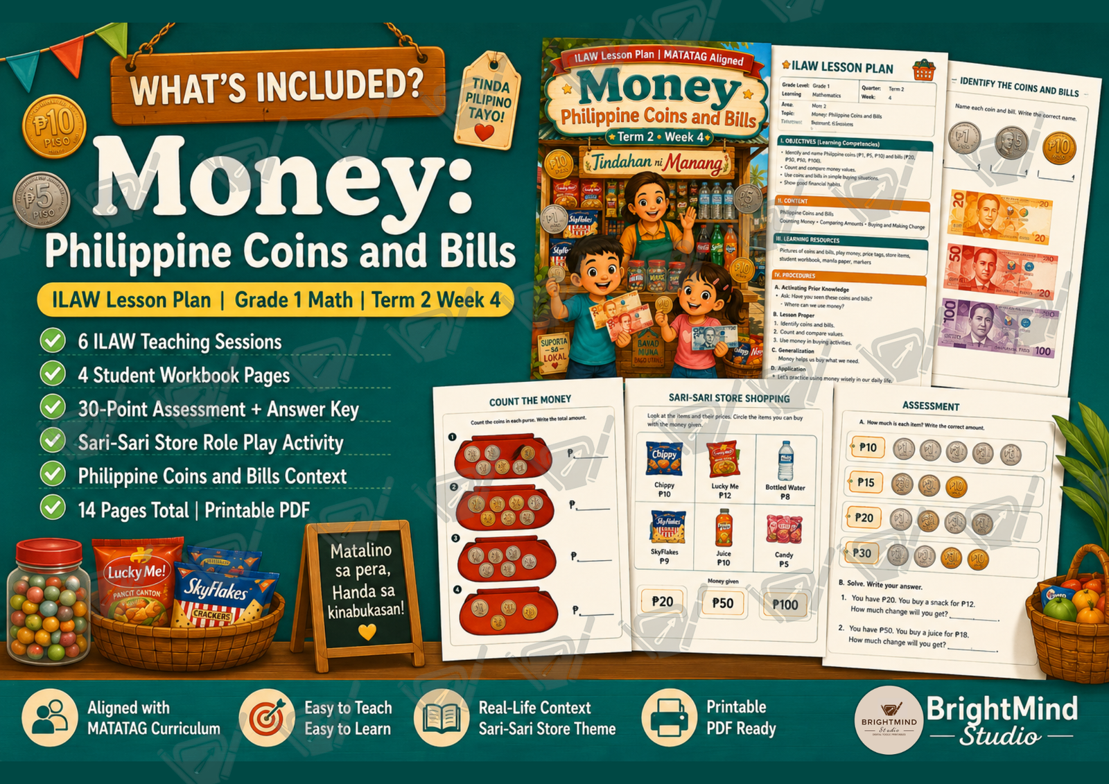 Grade 1 Math | Money | Philippine Coins and Bills | ILAW Lesson Plan | Sari-Sari Store Theme | MATATAG Aligned | Term 2 Week 4 | With Workbook and Assessment | Printable PDF - Image 2