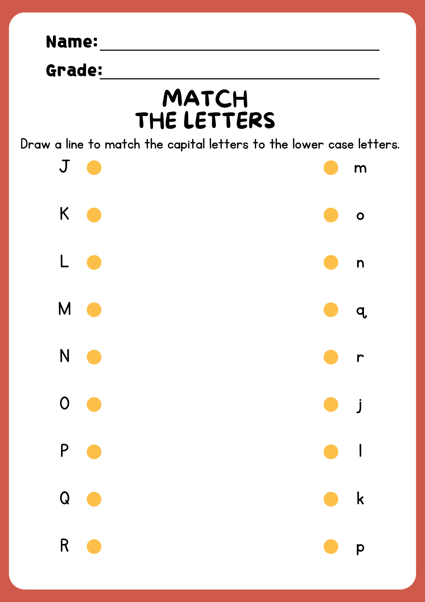 Alphabet Letter Matching Worksheet - Image 4