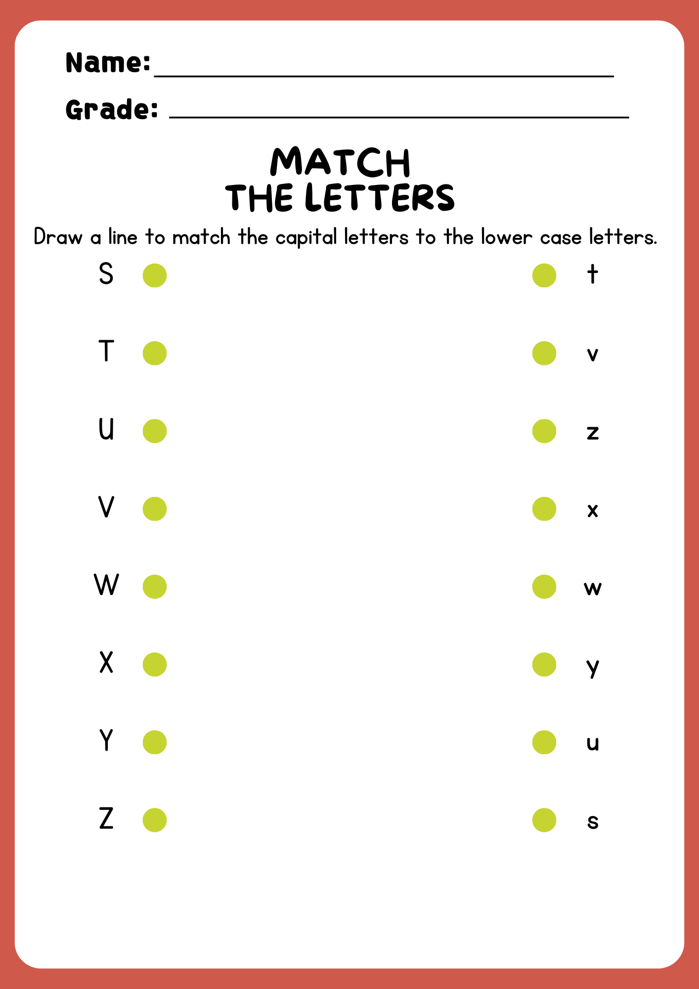 Alphabet Letter Matching Worksheet - Image 5