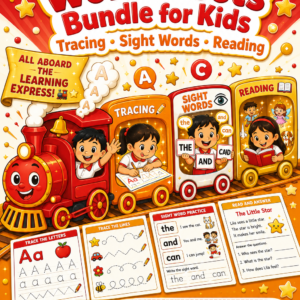 Learning Worksheets Bundle for Kids | Tracing, Sight Words & Reading