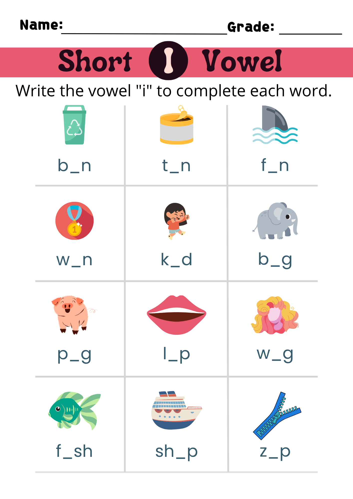 Vowel Reading Worksheet - Image 6