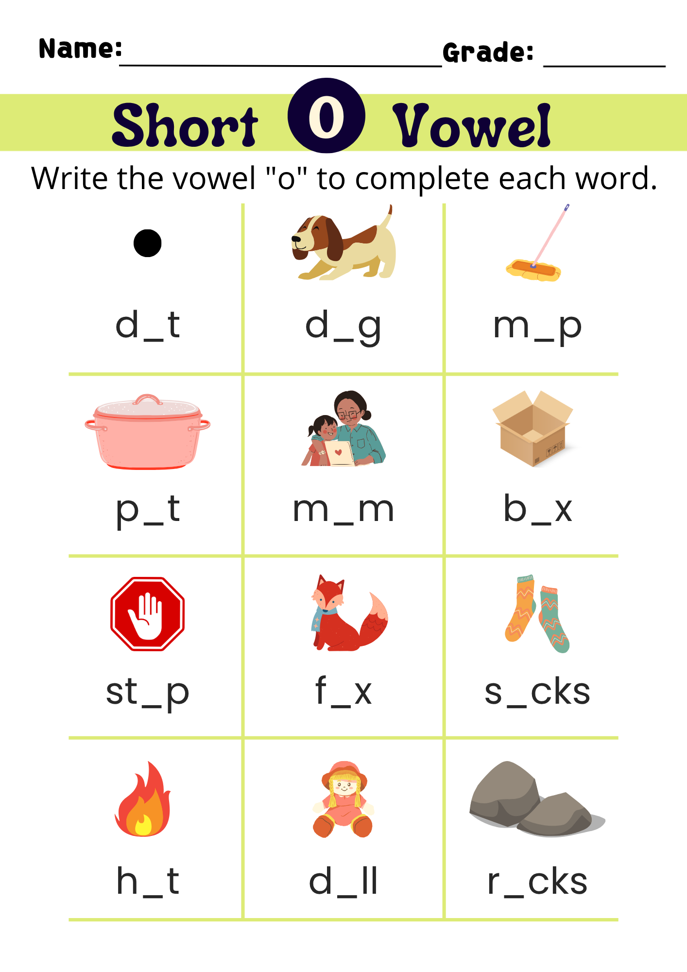 Vowel Reading Worksheet - Image 7