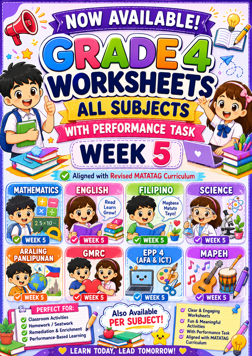 Grade 4 Worksheet Week 5- ALL SUBJECTS