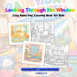 Looking Through the Window | Cozy Rainy Day Coloring Book for Kids (Printable PDF)
