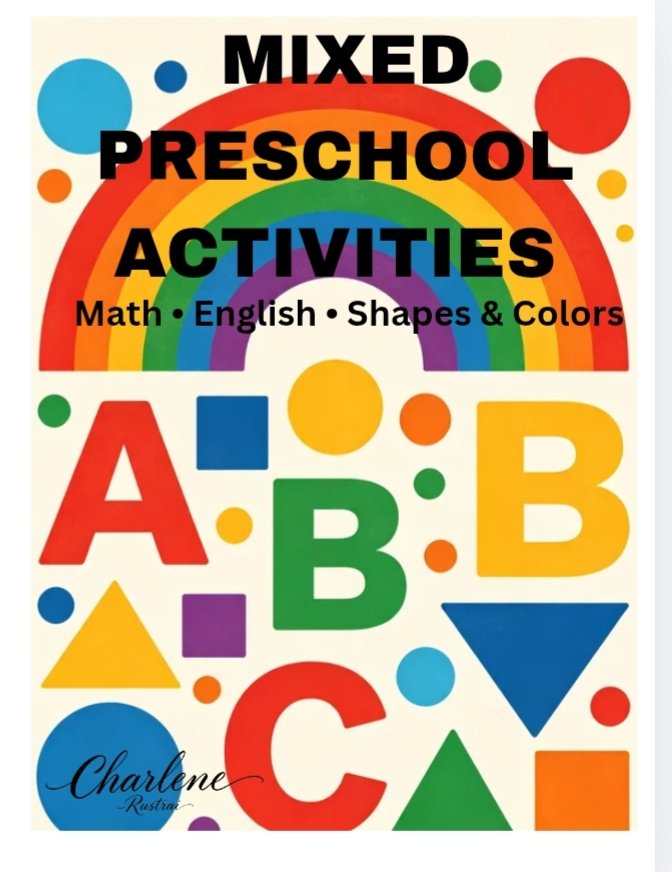 Preschool mix activity worksheets|Math, English, Shapes, Colors