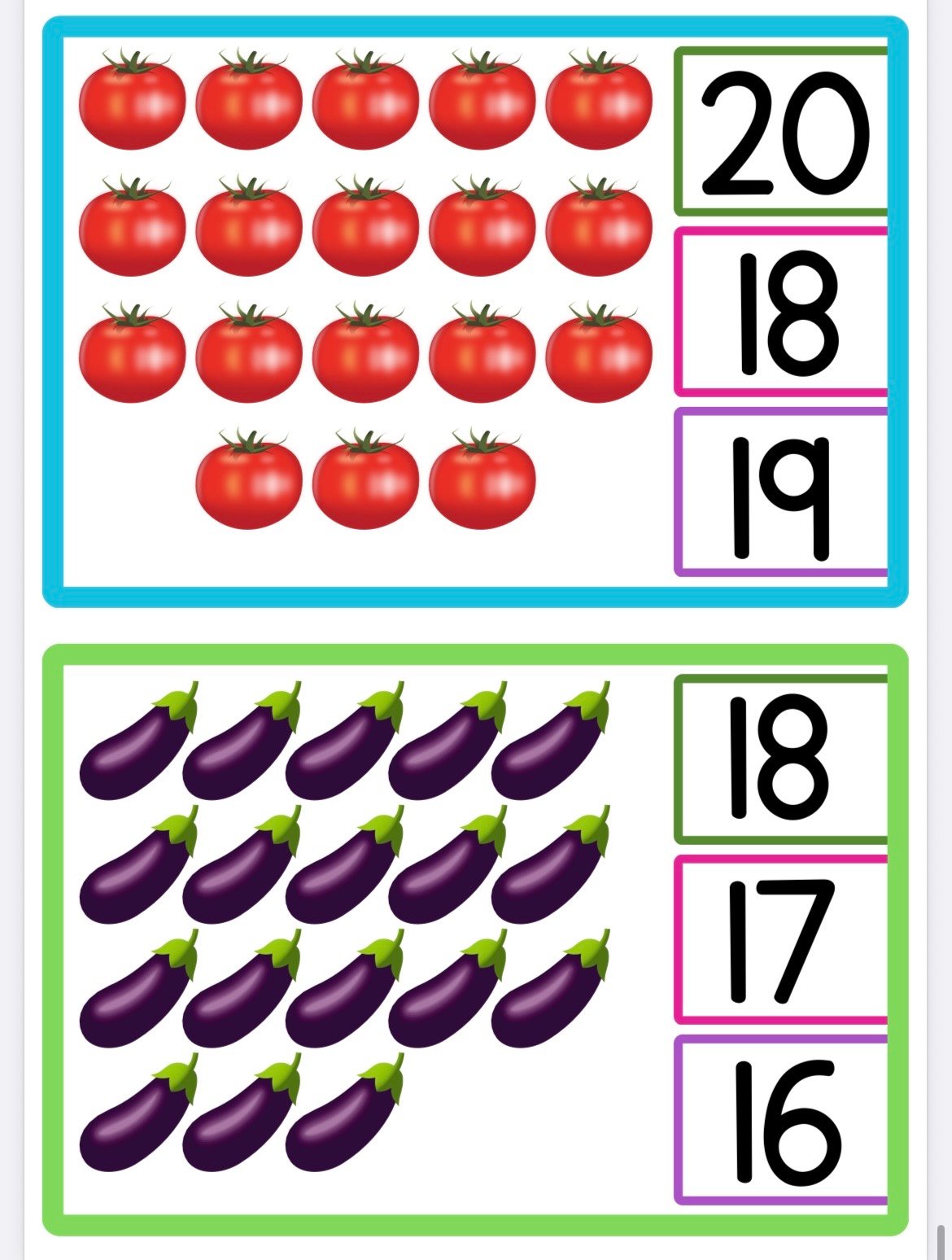 COUNTING PEG CARDS NUMBERS 1-20 - Image 3