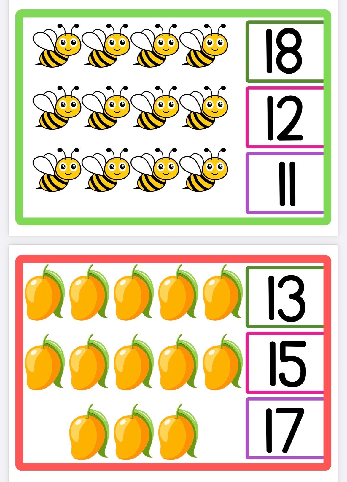 COUNTING PEG CARDS NUMBERS 1-20 - Image 2