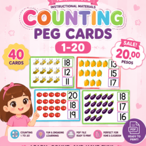COUNTING PEG CARDS NUMBERS 1-20