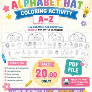 Alphabet Hat Coloring Activity – Digital Learning Resource (PDF