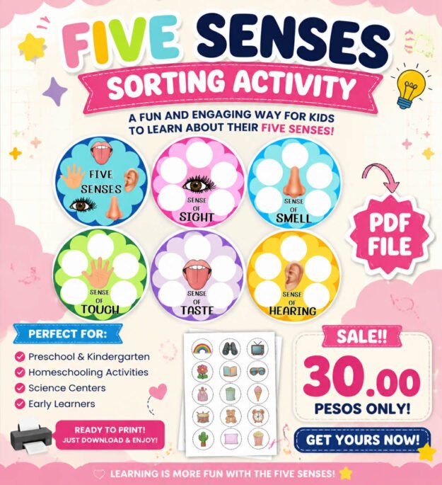 Five Senses Sorting Activity – Digital Learning Resource (PDF)
