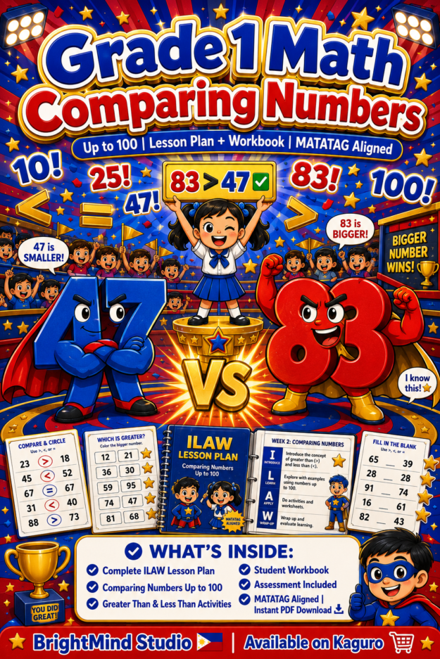 Grade 1 Math: Comparing Numbers Up to 100 | Lesson Plan + Workbook