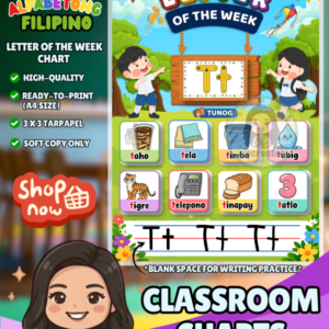 LETTER OF THE WEEK - Colorful Manipulative Chart by riecreates