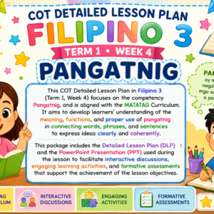 COT DETAILED LP FILIPINO 3 TERM 1 WEEK 4 - PANGATNIG