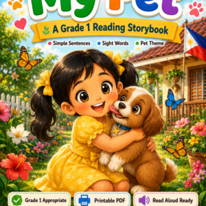 Grade 1 Printable Storybook – My Pet | Reading Comprehension, Vocabulary & Coloring Activity | Printable PDF