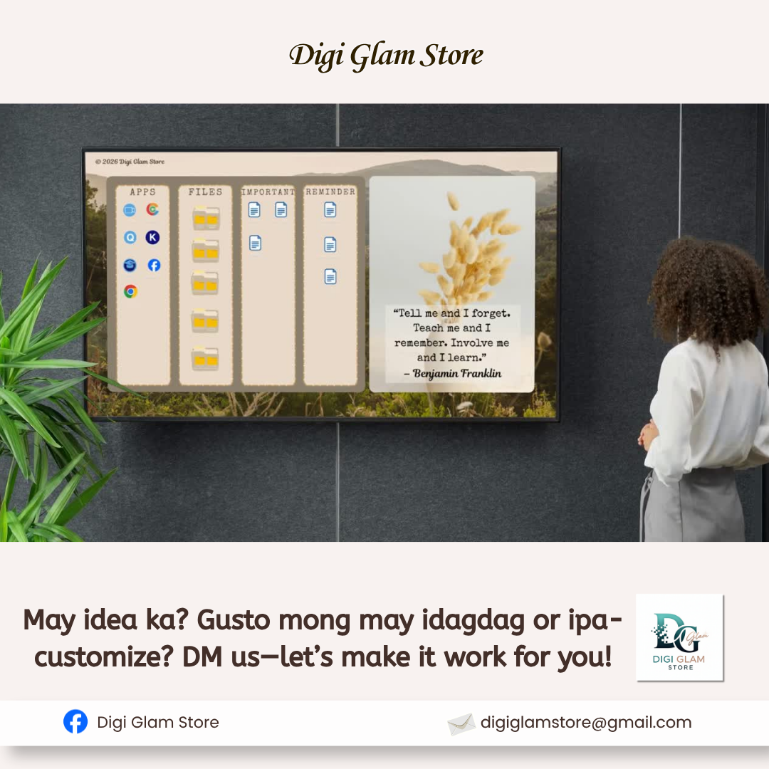 Teacher Desktop Organizer Wallpaper Bundle | Digital Teacher Planner, File Organizer & Weekly Productivity Dashboard (Brown Theme) - Image 3