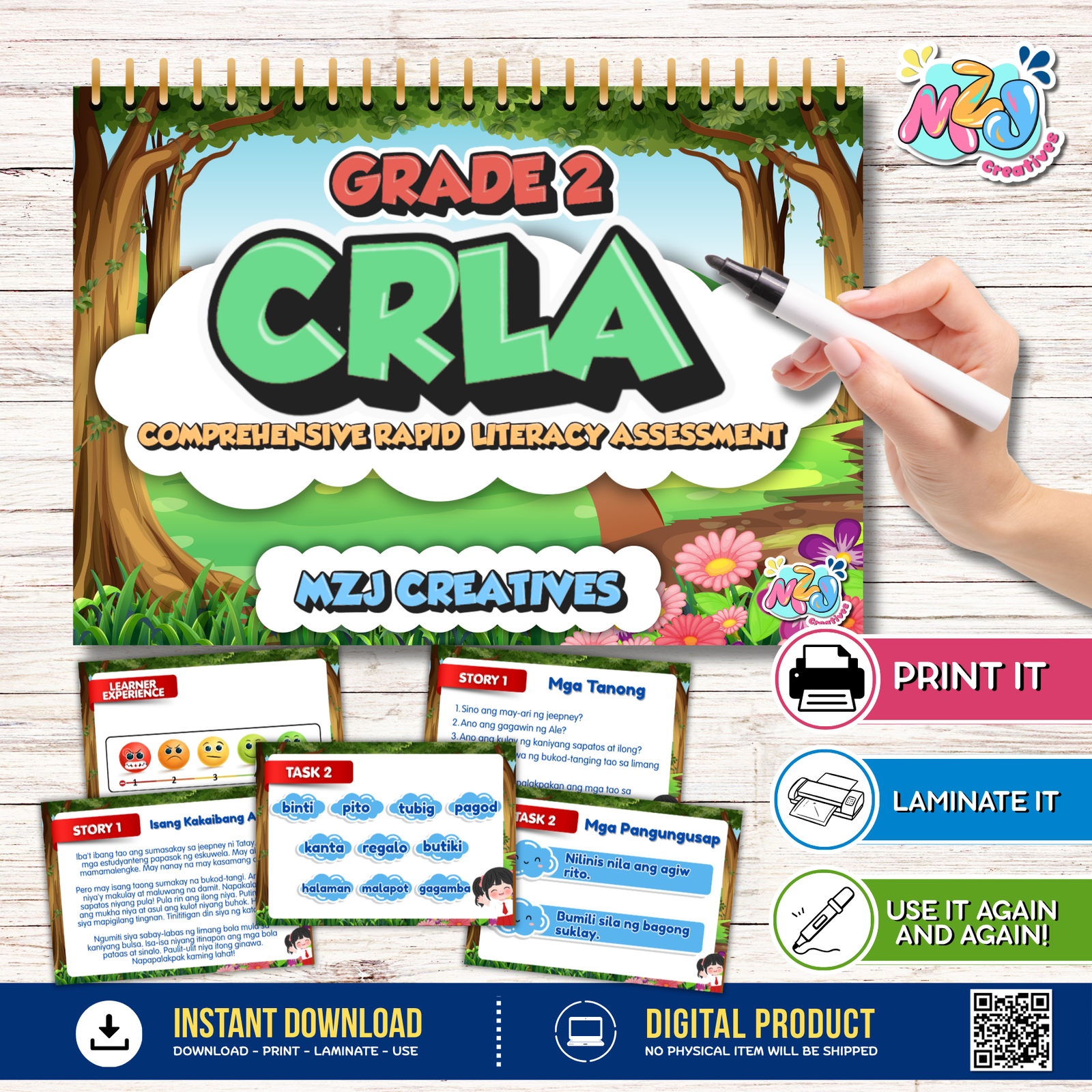 Comprehensive Rapid Literacy Assessment (CRLA) Grade 2 | Ready-to-Print PDF | Reusable Literacy Assessment Tool