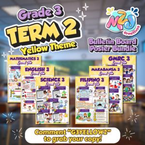Grade 3 Second Term Bulletin Board Poster Set | Updated Budget of Work Aligned | 6 Ready-to-Print Classroom Posters – Yellow Theme