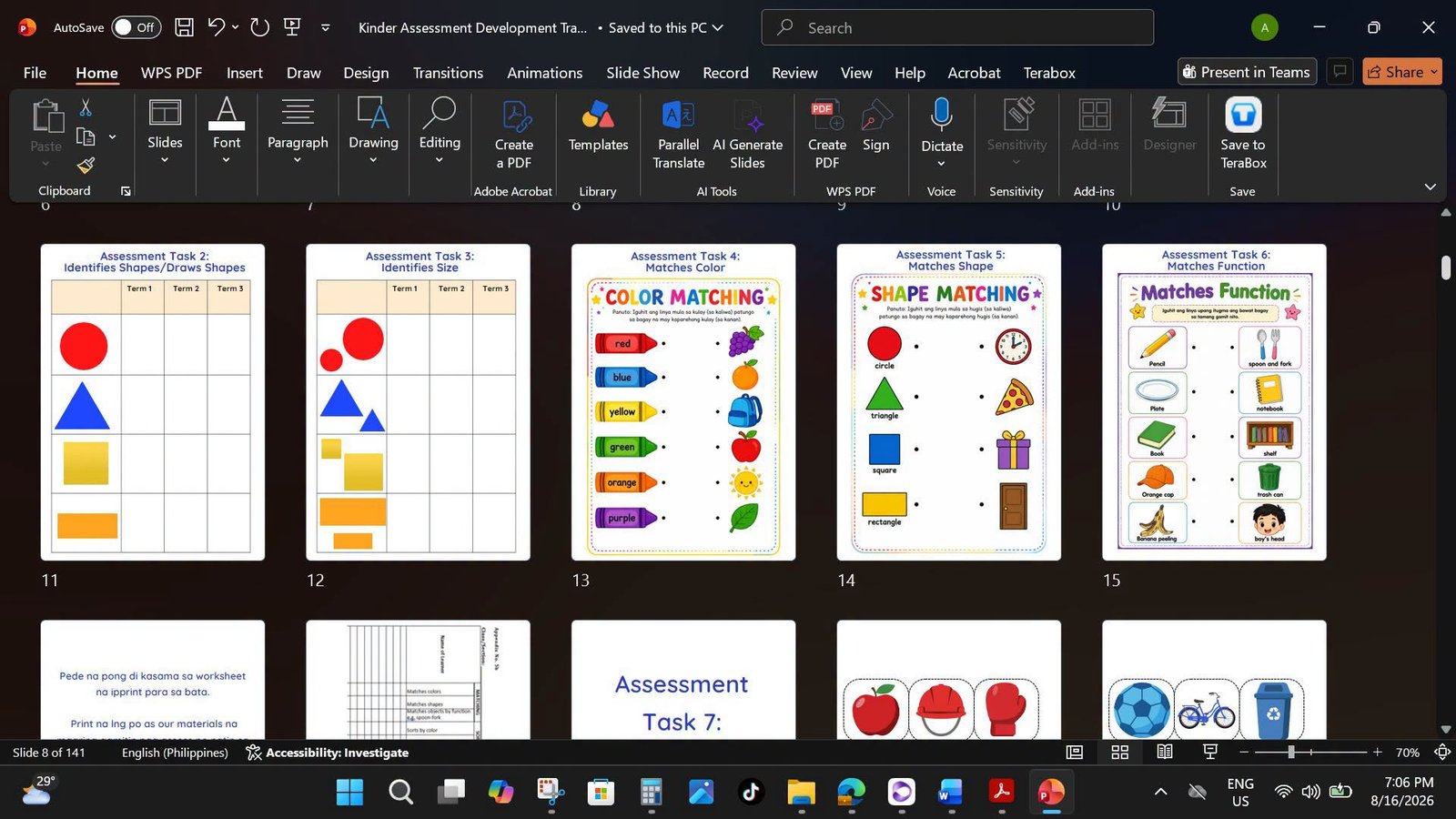 Kinder assessment development tracker booklet & teachers’ printable materials - 163 slides editable ppt - Image 8
