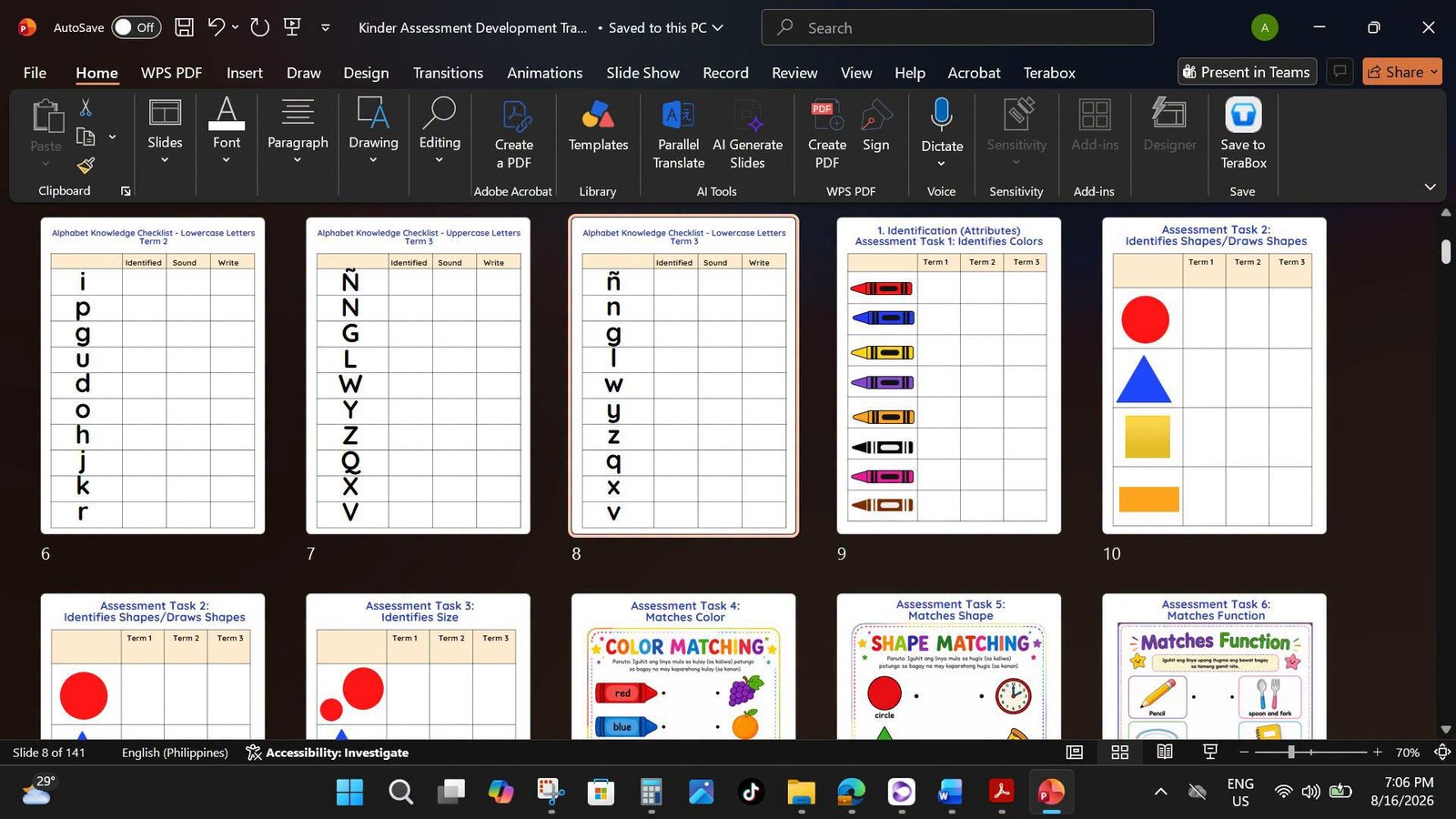 Kinder assessment development tracker booklet & teachers’ printable materials - 163 slides editable ppt - Image 7