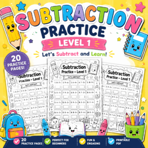 Subtraction Practice – Level 1