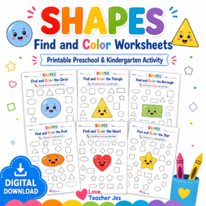 Find and Color Shapes Printable Activity