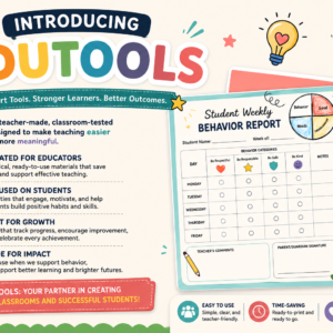 ✨ Welcome to EduTools! ✨📚 Hello, Welcome to our digital store, your source of ready-to-use teaching resources designed to save time, engage learners, and make classroom management easier. From worksheets and lesson plans to behavior trackers and classroom tools, every resource is created with teachers in mind. Thank you for supporting digital store. Together, let's make learning more meaningful, effective, and enjoyable for every student! 💙 Happy Learning 🌟