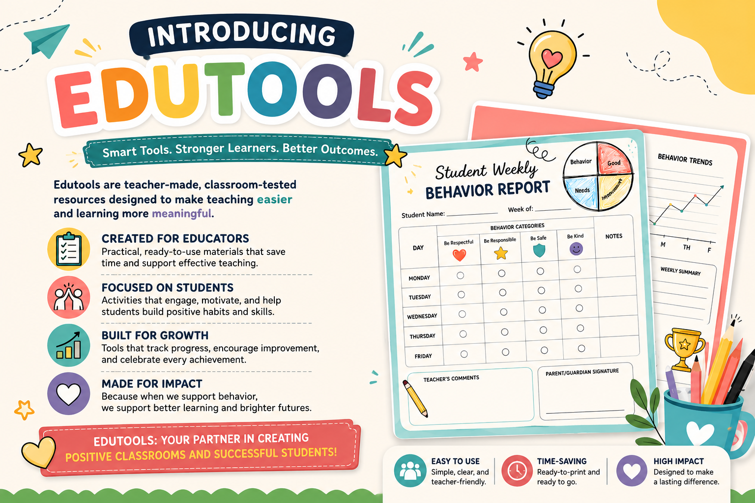 ✨ Welcome to EduTools! ✨📚 Hello, Welcome to our digital store, your source of ready-to-use teaching resources designed to save time, engage learners, and make classroom management easier. From worksheets and lesson plans to behavior trackers and classroom tools, every resource is created with teachers in mind. Thank you for supporting digital store. Together, let's make learning more meaningful, effective, and enjoyable for every student! 💙 Happy Learning 🌟