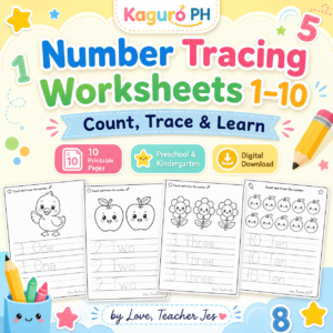 Number Tracing Worksheets 1–10