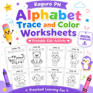 Alphabet Trace and Color Worksheets