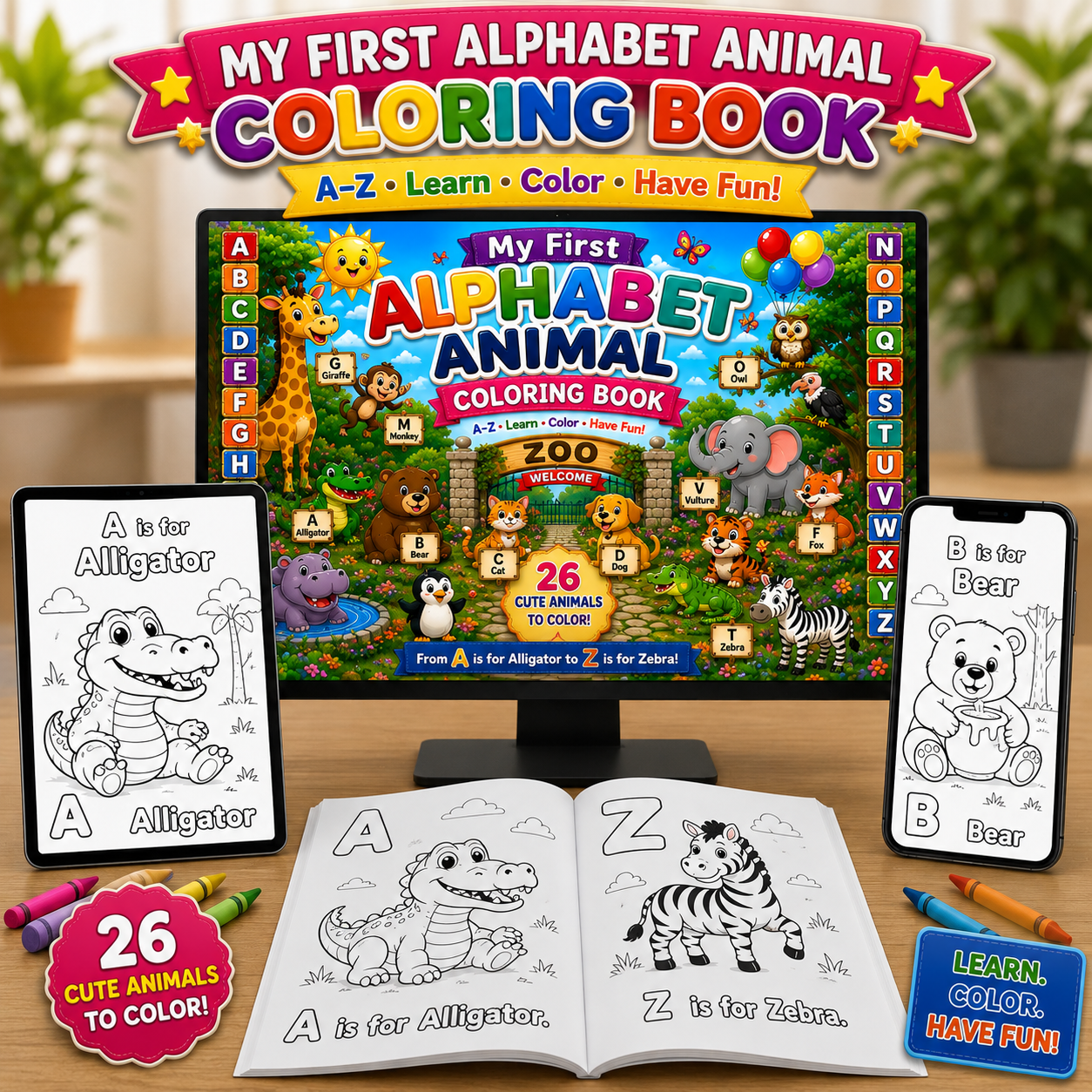 My First Alphabet Animal Coloring Book