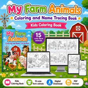 My Farm Animals - Coloring and Name Tracing Book