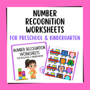Preschool Math Workbook/Number Recognition 1-10/ 60 Printable Worksheets for Kindergarten