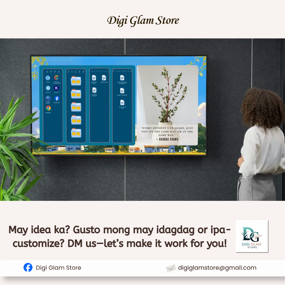 Teacher Desktop Organizer Wallpaper Bundle | Digital Teacher Planner, File Organizer & Weekly Productivity Dashboard (Blue Theme) - Image 3