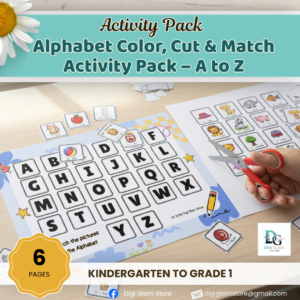 Alphabet Color, Cut & Match Activity | A–Z Printable Letter Matching Cards for Kindergarten & Grade 1