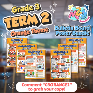 Grade 3 Second Term Bulletin Board Poster Set – Orange Theme | Updated Budget of Work Aligned | 6 Ready-to-Print Classroom Posters