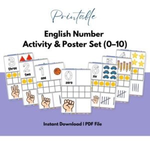 English Number Activity & Poster Set (0–10)