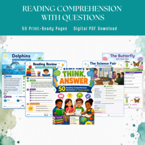 READ, THINK, ANSWER: 50 Reading Comprehension Worksheets for Young Learners (Ages 7-12) - MATATAG Aligned Reading Intervention