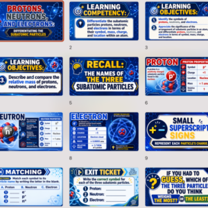Grade 8 Science Week 11 | Protons, Neutrons & Electrons | Lesson Plan & PPT