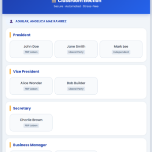 Automated Classroom Election V2 ( Online Election)