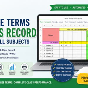 E-Class Record For all subjects (Three Terms)