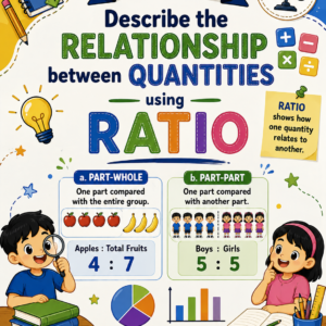 Describe the relationship between quantities using ratio.