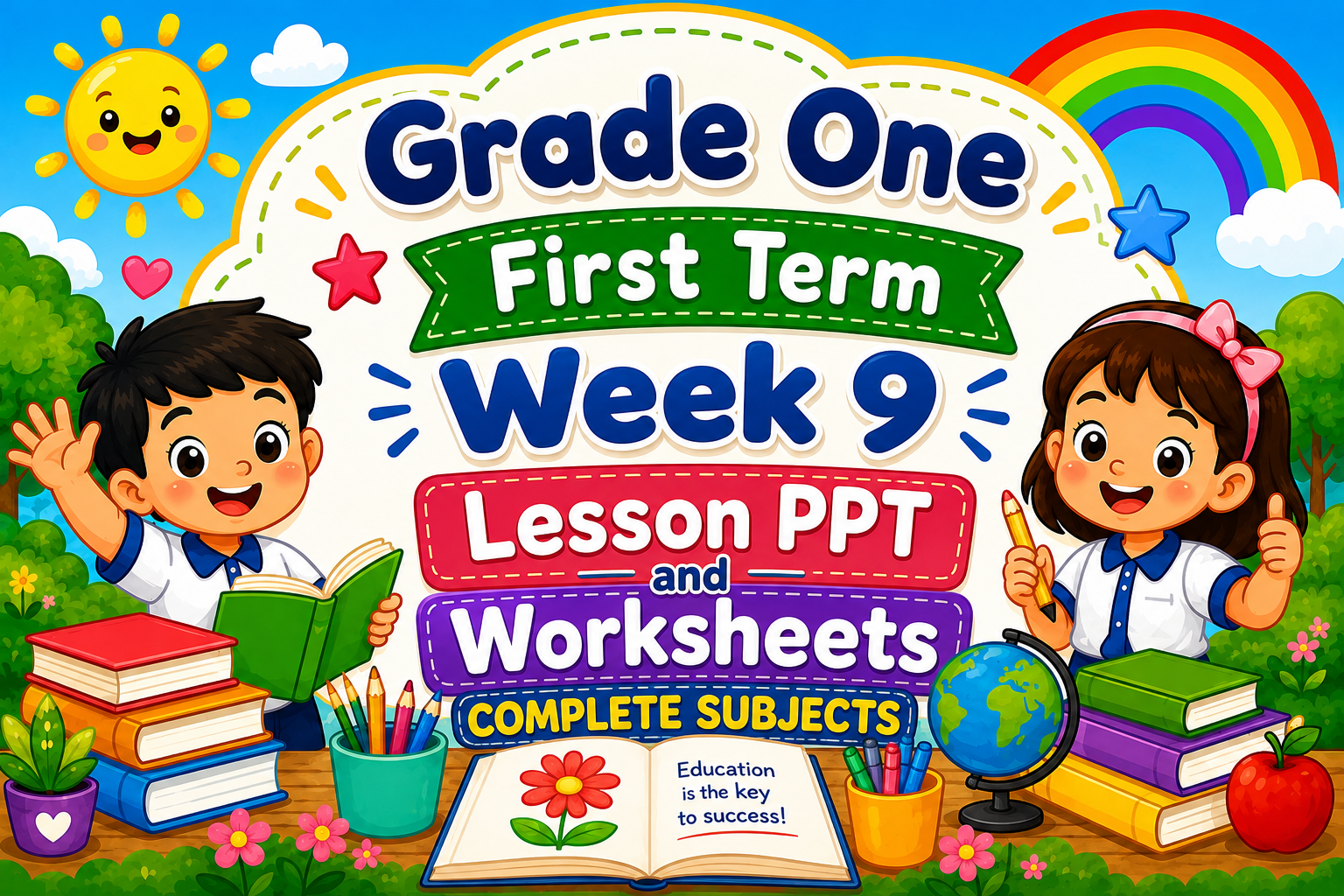 PPT & WORKSHEETS Term 1 (First Term) Week 9 Grade 1 (COMPLETE SUBJECTS)
