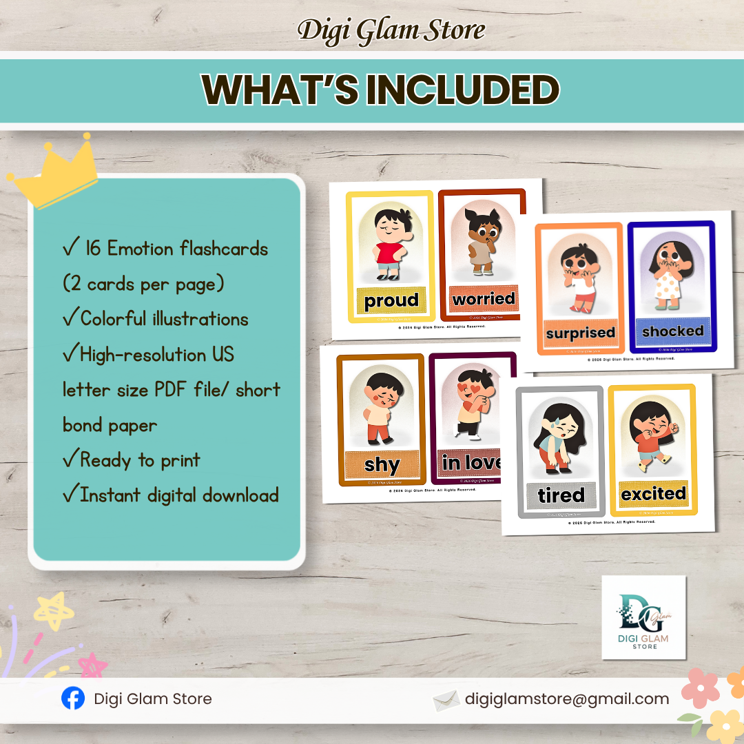 Emotions Flashcards for Kids | Feelings & Emotion Vocabulary Cards | Social Emotional Learning K–Grade 3 - Image 2